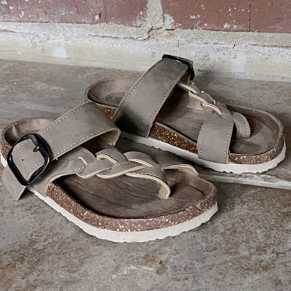 Outwoods Bork Brown Braided Sandals “Like Birkenstock” • Size 13
